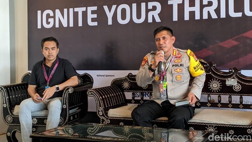 Wakaops Mandalika Gatari 2024, Kombes Suprayitno, di Media Center Indonesia, Sirkuit Internasional Mandalika, Lombok Tengah, NTB, Sabtu (28/9/2024). (Ahmad Viqi/detikBali)