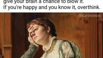 Mendadak overthink. Foto: Cart Memes - Classical Art Memes via Bored Panda