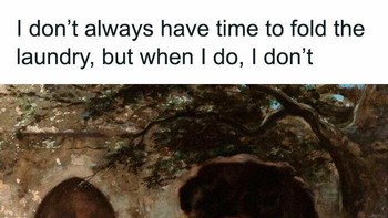 Kadang malas banget mau ngapa-ngapain. Foto: Cart Memes - Classical Art Memes via Bored Panda