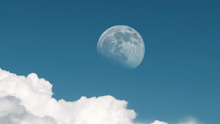 Ilustrasi Bulan di siang hari