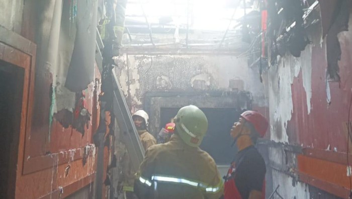 Lokasi kafe di Lantai Dua Pasar Pedan, Klaten, yang terbakar.