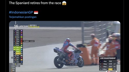 Motor Marc Marquez terbakar di balapan utama MotoGP Mandalika 2024