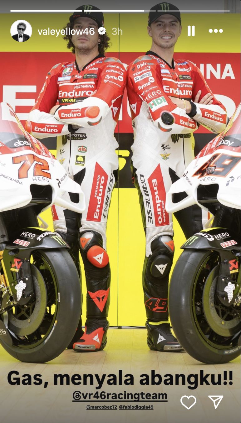 Rossi Komentari Livery Merah-Putih Bezzecchi-Diggia