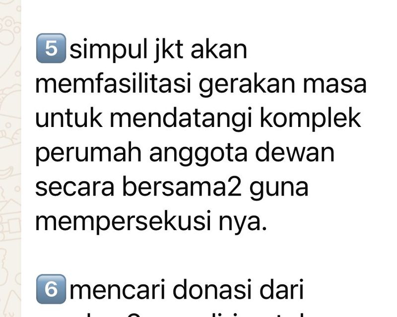Tangkapan layar pesan ancaman yang diterima Habiburokhman