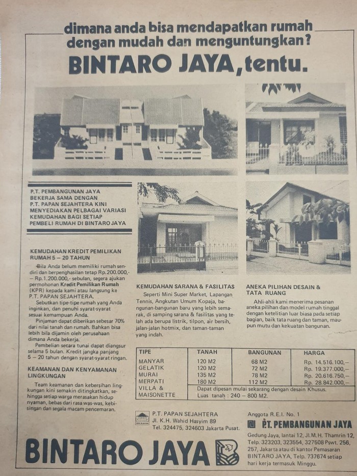 Brosur Iklan Perumahan Tahun 1982