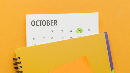 Ilustrasi kalender bulan Oktober