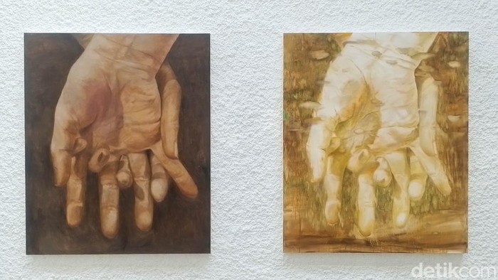 Melihat Kolaborasi Karya Seni Lukisan dan Arsitektur yang Memukau Pengunjung melihat pameran di galeri ROH Project di ROH Projec di Jalan Surabaya No. 66, Jakarta Pusat, Jumat (27/9/2024).