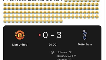 Mari menertawakan MU karena kalah telak dari Spurs. Foto: X.com