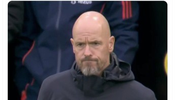 Jangan lupakan fans MU mendukung pria botak random dari pemain hebat mereka (Ole Gunnar Solskjaer). Mereka pantas mendapatkan apa yang terjadi, tulis akun ini. Foto: X.com