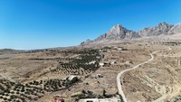 Pemandangan drone menunjukkan sebagian gunung Zaghouan tempat Bilel Sliman mendirikan tempat pemeliharaan lebahnya, di Zaghouan, Tunisia. Peternak lebah Bilel Sliman mengatakan ia menyaksikan sendiri dampak buruk dari perubahan lingkungan ini terhadap mata pencahariannya.