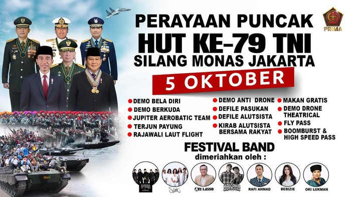 Poster Acara Puncak HUT ke-79 TNI 2024