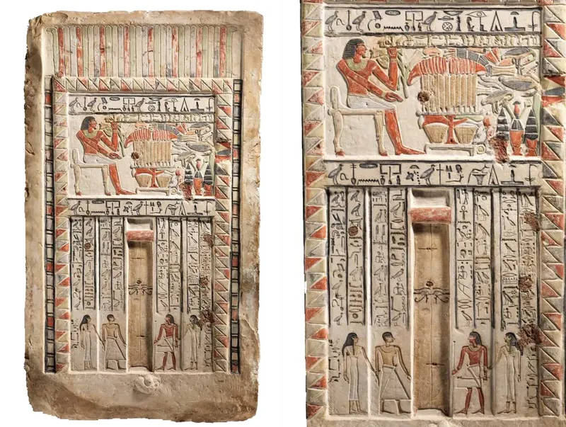 he false doors depicted the gate to the afterlife in ancient Egyptian paintings.