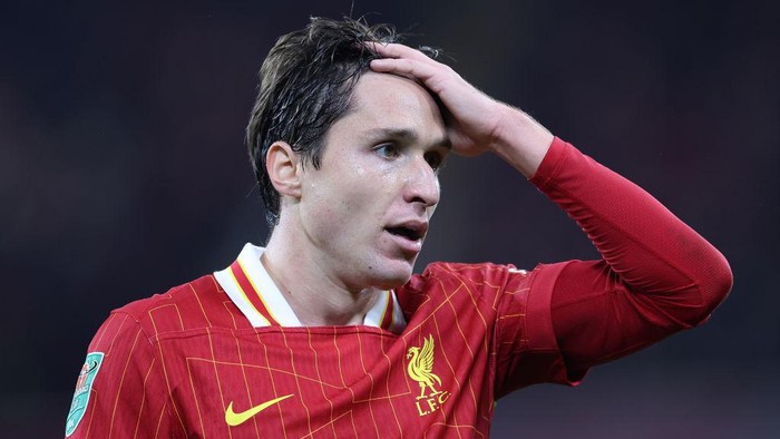 Federico Chiesa LIVERPOOL, ENGLAND - SEPTEMBER 25: Federico Chiesa of Liverpool during the Carabao Cup Third Round match between Liverpool and West Ham United at Anfield on September 25, 2024 in Liverpool, England. (Photo by Alex Livesey - Danehouse/Getty Images)