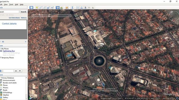 Fitur Google Earth Bisa Putar Waktu. (Tangkapan Layar Google Earth)