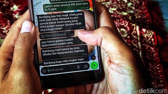 Isi percakapan Erni dengan keluarga via Whatsapp