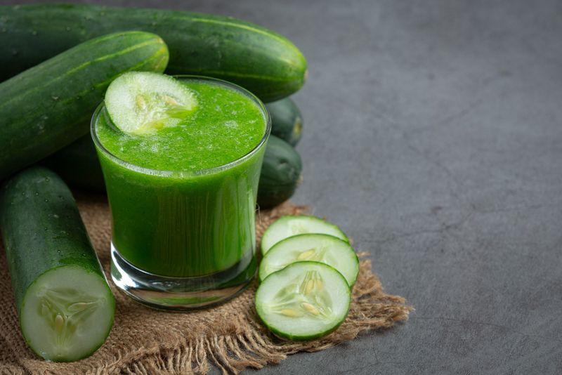 Cucumber juice, cucumber, cucumber.