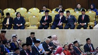 Presiden terpilih Prabowo Subianto hadir dalam pelantikan anggota MPR/DPR/DPD periode 2024-2029  