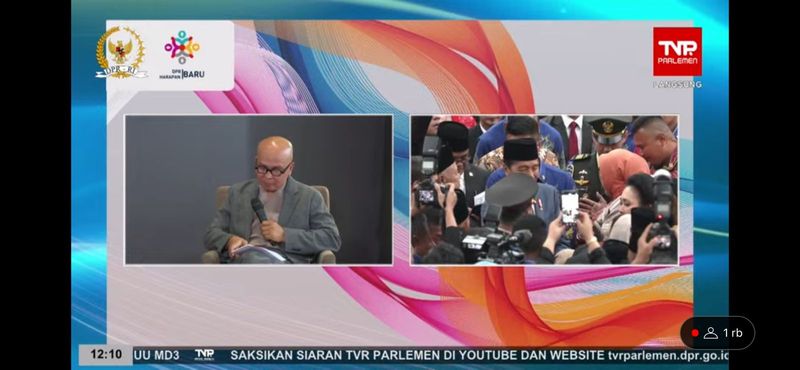 Momen saat Jokowi dan Titiek Soeharto bertemu (Tangkapan layar kanal YouTube TV Parlemen)