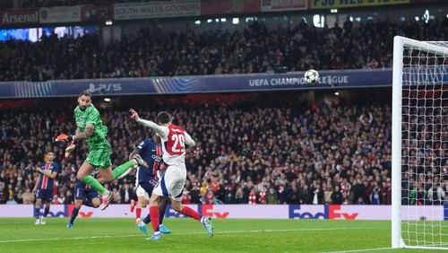 Arsenals Kai Havertz (right) scores the opening goal of the game during the UEFA Champions League match at the Emirates Stadium, London. Picture date: Tuesday October 1, 2024. (Photo by Adam Davy/PA Images via Getty Images)