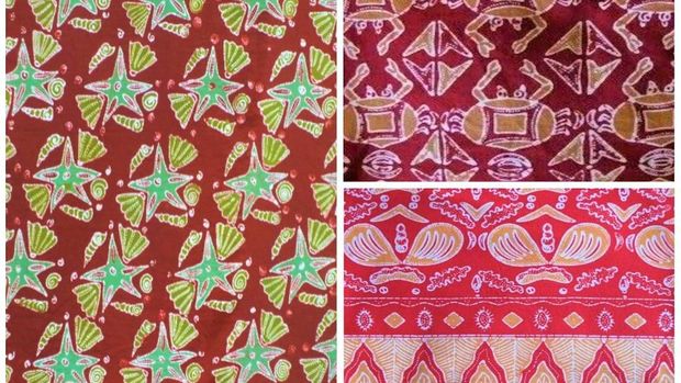 Batik NTB motif kerang dan biota laut. (Istimewa)