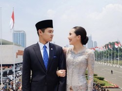 Foto Beby Tsabina Dampingi Suami Dilantik DPR, Berkebaya & Bawa Tas 100 Juta