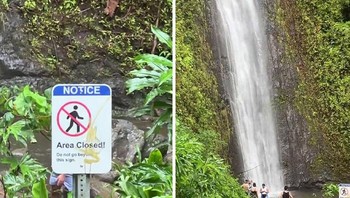 Tanda larangan yang diabaikan oleh pengunjung. Foto: Demilked