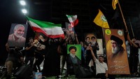Serangan ini sebagai balasan atas kematian pemimpin milisi pro-Teheran, pemimpin Hamas Ismail Haniyeh dan yang terbaru pemimpin Hizbullah Hassan Nasrallah. (REUTERS/Essam Al-sudani) 