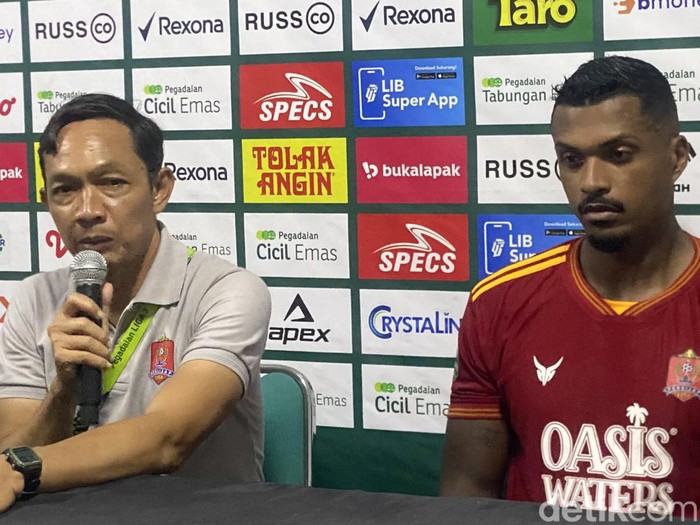 Jumpa pers Persijap Jepara usai menahan imbang PSIM Jogja di Stadion Mandala Krida Kota Jogja, Rabu (2/10/2024).
