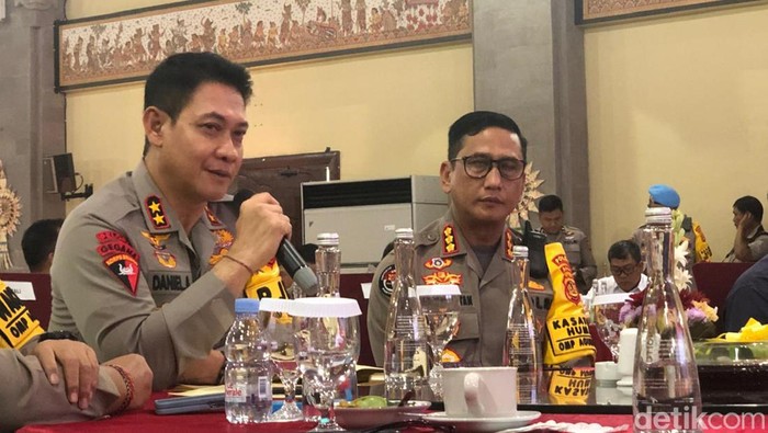 Kapolda Bali Irjen Daniel Adityajaya saat temu media di Polda Bali, Rabu (2/10/2024). (Aryo Mahendro/detikBali)