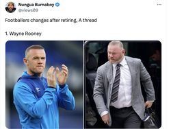 Foto Viral Wayne Rooney Tua Banget Saat Nonton MU Keok