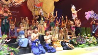 Ditampilkan dalam pembukaan kegiatan Gateways Study Visit Indonesia 2024, pementasan ini memadukan kesenian wayang kulit dan angklung, sebagai Warisan Budaya Takbenda UNESCO dari Indonesia. Foto: (Dokumentasi Kemendikbudristek)