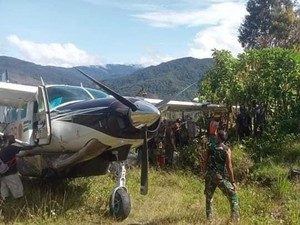 Pesawat Smart Air Bawa Beras Bantuan Tergelincir di Intan Jaya Papua Tengah