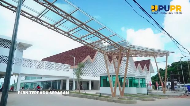 PLBN Serasan, di Pelabuhan Serasan, Desa Tanjung Setelung, Kecamatan Serasan, Riau. (Tangkapan Layar Youtube Sekretariat Presiden)