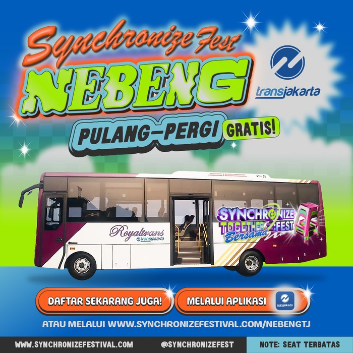 Synchronize Fest Nebeng gratis ke Synchronize Fest.