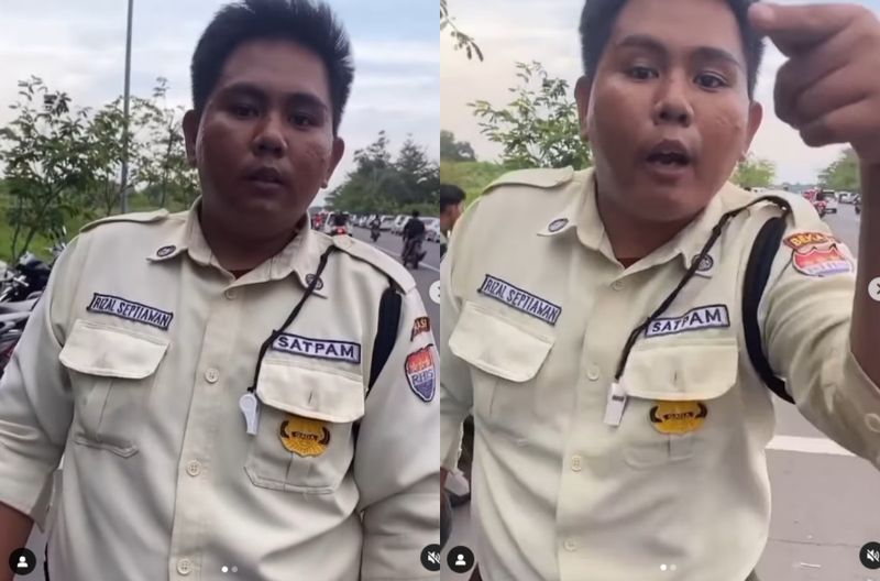 Tukang parkir di Bekasi.