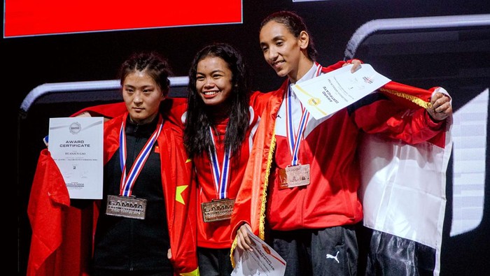 Viona Amalia Dinda, atlet putri MMA PB Pertacami, meraih gelar juara dunia di GAMMA
World MMA Championships 2023, Bangkok
