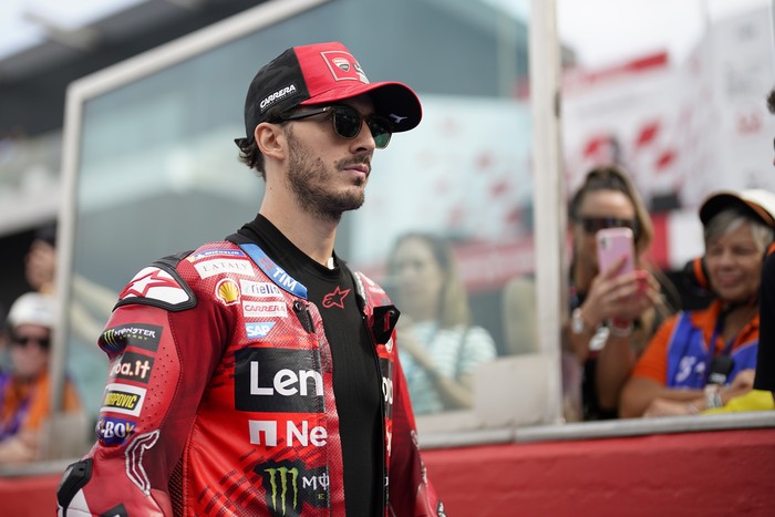 MISANO ADRIATICO, ITALY - SEPTEMBER 22: Francesco Bagnaia of Italy and Ducati Lenovo Team look on prior the race of the MotoGP of Emilia Romagna at Misano World Circuit on September 22, 2024 in Misano Adriatico, Italy. (Photo by Danilo Di Giovanni/Getty Images)