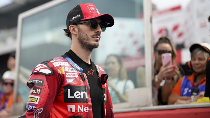 MISANO ADRIATICO, ITALY - SEPTEMBER 22: Francesco Bagnaia of Italy and Ducati Lenovo Team look on prior the race of the MotoGP of Emilia Romagna at Misano World Circuit on September 22, 2024 in Misano Adriatico, Italy. (Photo by Danilo Di Giovanni/Getty Images)