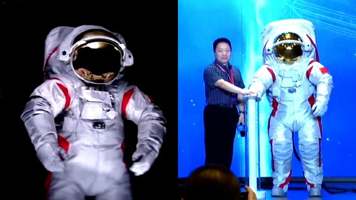 Desain pakaian astronaut China yang diproyeksikan mendarat di Bulan pada 2030.