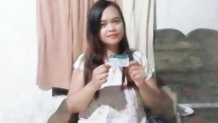Diyah Ayu Priantari (30) peserta JKN asal Desa Kalipang, Kecamatan Grogol, Kabupaten Kediri.