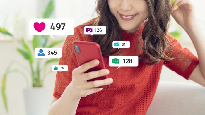 Social networking service concept. Influencer marketing.