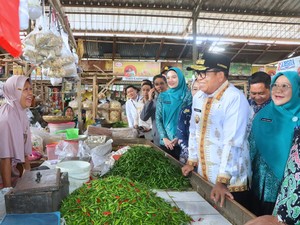 Atasi Inflasi, Pj Gubernur Lampung Cek Harga Bapok di Pasar Gading Rejo