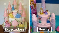Istana para putri dari Disney ini seharusnya tampil mewah dan cantik. Setelah diterima penampakan bahkan tak mirip istana sedikitpun. Foto: Bored Panda