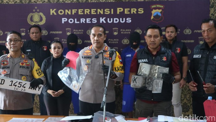 Polres Kudus saat menggelar konferensi pers ungkap kasus di Mapolres Kudus, Kamis (3/10/2024).