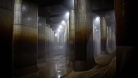 Bendungan air bawah tanah ini menyerupai bangunan bersejarah di Yunani. Pilar-pilar besar seberat 500 ton, masing-masing menopang waduk utama berupa tangki beton sepanjang dua lapangan bola.