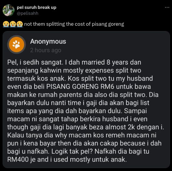 Pelit! Suami Paksa Istrinya untuk Patungan Beli Pisang Goreng