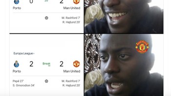 MU padahal sudah sempat unggul 2-0, tapi Porto mampu menyamakan kedudukan. Foto: X.com