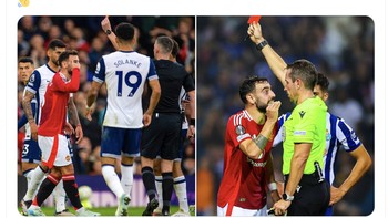 Padahal sebelumnya, Bruno belum pernah mendapat kartu merah selama di MU. Foto: X.com