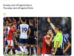 MU Imbang, Netizen Heran Bruno Fernandes Kembali Kartu Merah