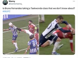 MU Imbang, Netizen Heran Bruno Fernandes Kembali Kartu Merah